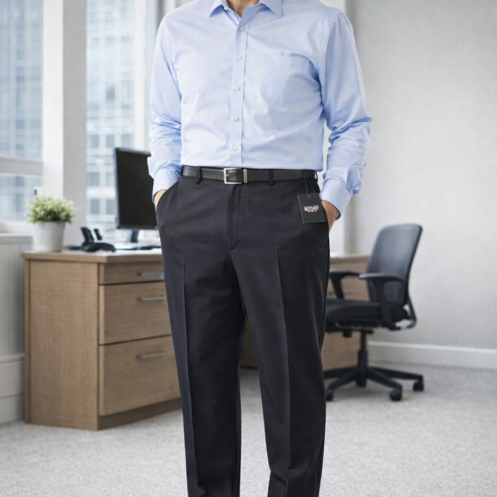 Botany 500 Dress Pants Mens 44x27.5 Black NWT Classic Work Career Trousers NEW